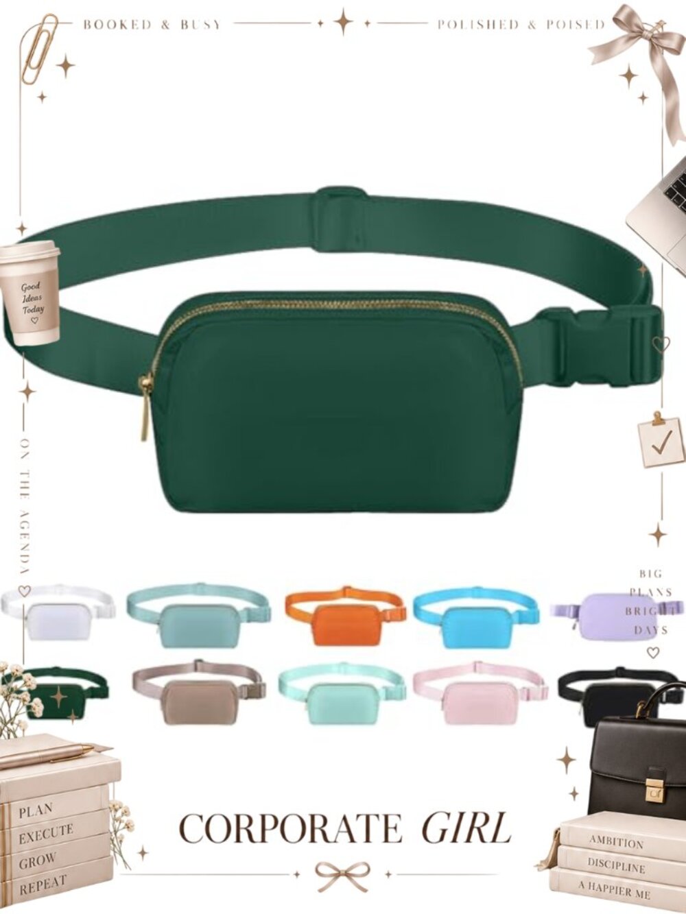 Waterproof Nylon Crossbody Belt Bag Adjustable Strap Fanny Pack